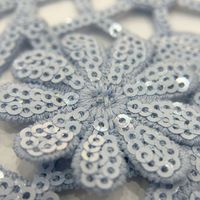 Tissu en dentelle brodée douce tricotée à sequins, motif floral ajouré pour robe de soirée, robe de mariée, filles