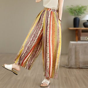 <span class=keywords><strong>Pantaloni</strong></span> <span class=keywords><strong>Palazzo</strong></span> Estivi <span class=keywords><strong>in</strong></span> Lino a Righe 2026 all'Ingrosso, <span class=keywords><strong>Vita</strong></span> Alta Elastica, Stampa Etnica Boho, Gamba Larga, Culotte Donna Taglie Forti - Product Image 1