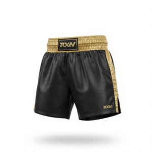 Shorts de boxe Muay Thai pour hommes, personnalisés, professionnels, pour entraînement MMA, en satin extensible 100% polyester, style traditionnel - Product Image 2