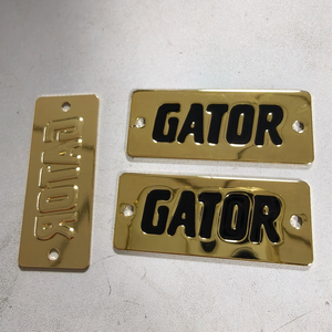 Targa in Metallo 3D Personalizzata con Logo, Placcata in Oro, Stampa UV, Elettroformata, in Rilievo, OEM ODM, Riempita d'<span class=keywords><strong>Olio</strong></span> per Branding Prodotti - Product Image 2