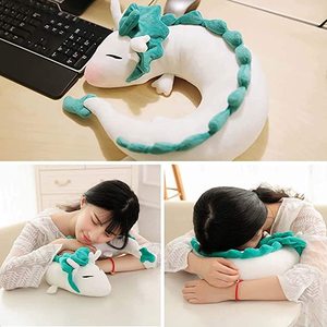 Cuscino Peluche Drago Bianco <span class=keywords><strong>del</strong></span> Film Giapponese, Simpatico Cuscino Morbido per il Collo Haku - Product Image 4