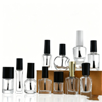 Flacon vide pour vernis à ongles, design personnalisé, en verre, avec bouchon et pinceau intégrés pour l'application du maquillage des ongles