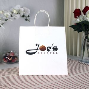 Custom Durable Kraft Paper Tote <b>Bags</b> with Your Own Logo Eco-Friendly Biodegradable Food-Safe for Mall Takeout Store Shopping - Product Image 1