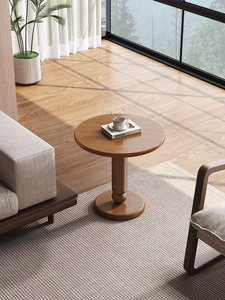 Modern Round Wood Coffee <b>Table</b> Minimalist Design Living Room Furniture Handmade <b>Side</b> <b>Table</b> - Product Image 1