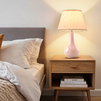 Lampe d'appoint en céramique personnalisable OEM/ODM, luminaire à lumière douce et chaude pour canapé, table d'appoint, console