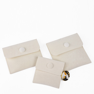 Pochette en velours imprimé en coton, personnalisable avec logo, anti-poussière, pour cadeaux, bracelets, colliers, bijoux, en cuir PU et PC - Product Image 4