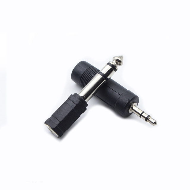 Wholesales 2pcs Audio Stereo Adapter Kit 3 Pole TRS 6.35mm 3.5mm Male to 6.35mm 3.5mm Female Jack Converter