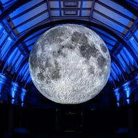 Décoration publicitaire géante, modèle de lune gonflable, grand ballon gonflable lune étoile soleil avec lumière LED