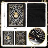 Pochette en velours zippée personnalisée, imprimée et brodée, pour cartes de tarot / livres bibliques