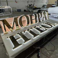 Panneaux de signalisation d'affaires intérieur led logo signe lobby bureau lettres rétroéclairées signalisation canal inverse lettre 3d lettres sur le mur