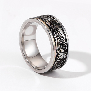 Herren <span class=keywords><strong>Ring</strong></span>,8Mm <span class=keywords><strong>Retro</strong></span> Style Hand Accessoires Schöne Mode Herren <span class=keywords><strong>Ring</strong></span> - Product Image 3