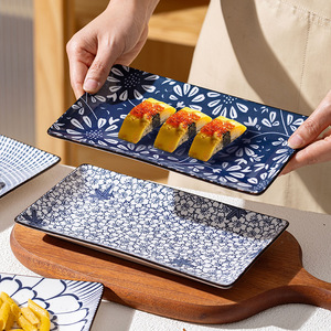 Japanese <b>Ceramic</b> Dinnerware Set Rectangle Sushi <b>Plates</b> Dishwasher Safe Home Use - Product Image 4