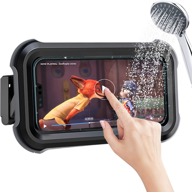 Hot Sale Rotating Shower Cell Phone Waterproof Case with Touch Screen Shower Accessories Phone Holder Bathroom Wall Mounted Rack