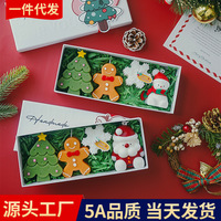 Coffrets cadeaux de bougies en cire de soja faites à la main pour Noël, cadeaux décoratifs de fête en gros avec boîte cadeau