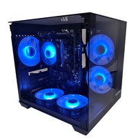 Boîtier PC de bureau MANMU MicroATX Mid Tower avec fenêtre latérale, construction en alliage d'aluminium et acier, ports USB 3.0 avant, couleur noire
