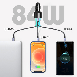 Chargeur de voiture USB C 84W allume-cigare affleurant adaptateur Type C Chargeur intelligent de téléphone portable bloc de prise de voiture Chargeur Mobile pour Smartphone - Product Image 2
