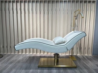 Nouveau Lit de Beauté Moderne Blanc en Forme de S, Table de Massage Électrique pour Tatouage, Lit de Traitement Facial Incurvé et Réglable pour Salon et Spa