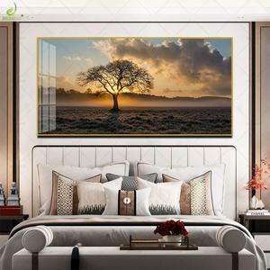 Pintura de Paisaje de Lujo, Arte Abstracto con Marco Metálico, Pintura en Porcelana de Cristal para Sala de Estar - Product Image 6