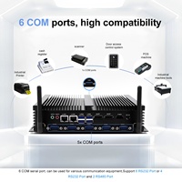 Mini PC industrial 64GB DDR4 RAM Win 11 BIOS Intel Core I5/i7 6 COM Computadora integrada sin ventilador con estado de stock
