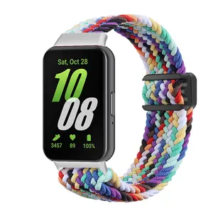 Strong Magnetic Nylon Braided Strap For Samsung Galaxy Fit 3 WatchBand Bracelet Smart Watch Strap Wristband Replace Accessories