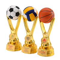 Personnalisé Grand NBA Sports Jeux Trophée Basketball Football coupe Football Champion Honneur Résine Sculpture Récompenses Plaque médaille de football