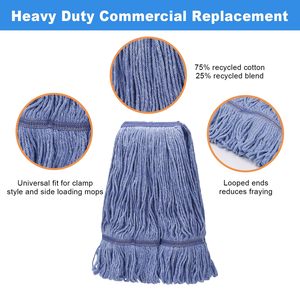 Venta al por mayor fregona de <span class=keywords><strong>limpieza</strong></span> <span class=keywords><strong>general</strong></span> de alta resistencia comercial e industrial cabeza de fregona de hilo de microfibra de repuesto húmedo - Product Image 2