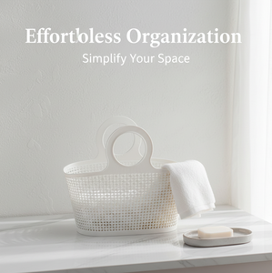 Panier de rangement souple en plastique pour salle de bain avec poignées, bacs organisateurs en maille ajourée pour articles de toilette, sac de douche portable - Product Image 5