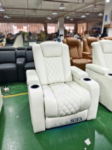 Conjunto de Sillones Reclinables de Cuero de Lujo, Sillón Reclinable de Cuero Genuino para el Hogar, Sala de Estar, Alemania, Cuero Doble - Product Image 4