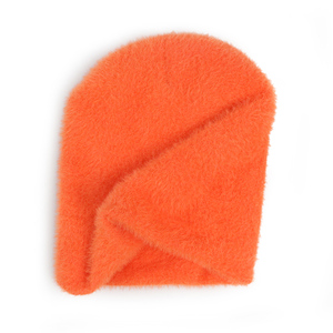Fluffy ấm Faux Giả chồn Mohair Acrylic len đan đảo ngược Beanie <span class=keywords><strong>Hat</strong></span> Slouchy Chunky lông Beanie mũ dệt kim - Product Image 2