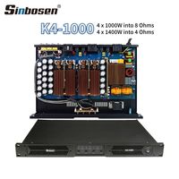 K4-1000 Ses Sistemi D Sınıfı Ses Güç Amplifikatörü 4 Kanallı Dijital D Sınıfı Metal Çıkışlı 1000W