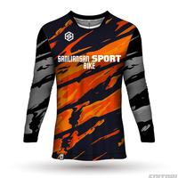 Maillots de vélo de montagne avec impression par sublimation complète, logos, BMX, descente, manches 3/4, chemises de VTT