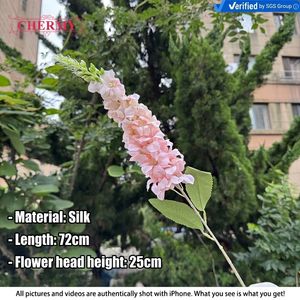 DC245 Vente en gros de branches de <span class=keywords><strong>delphinium</strong></span> en soie de couleurs mélangées, grandes fleurs artificielles pour centre de table et décoration d'arche - Product Image 6