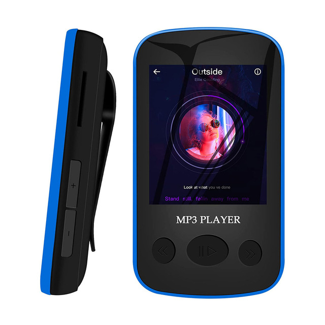 Clip-On MP3 Player with 1.7 Inch Display Voice Recording FM Radio 128GB Storage for Sports and Outdoor Activities