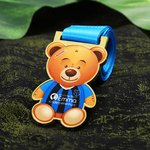 Medallas de fútbol para correr para niños, medallas de fútbol con dibujos animados, bonitos premios de equipo deportivo con estampado de Metal en Color, Mini medalla con cordón de cinta - Product Image 4