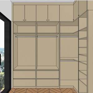 Armoire sur mesure moderne avec rangement pour vêtements et étagère à chaussures pour la chambre à coucher, meubles de maison - Product Image 6