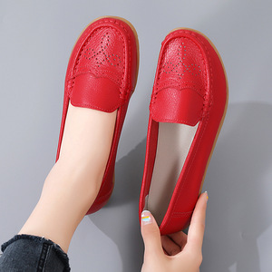 Nouvelles chaussures pour femmes 2026, mocassins à enfiler pour femmes, grande <span class=keywords><strong>taille</strong></span>, printemps automne, confortables, décontractées, chaussures creuses, mocassins pour maman - Product Image 3