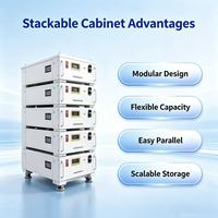 Sistem Penyimpanan Energi Kabinet Baterai LiFePO4 Modular yang Dapat Ditumpuk, Perlindungan IP55, Pendingin Udara, Hybrid Grid, Komersial Industri