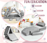 Petit canapé modulaire moderne, design mignon, en tissu et mousse, pliable, réglable, siège souple pour la maison, la chambre, la lecture et les jeux d'enfants