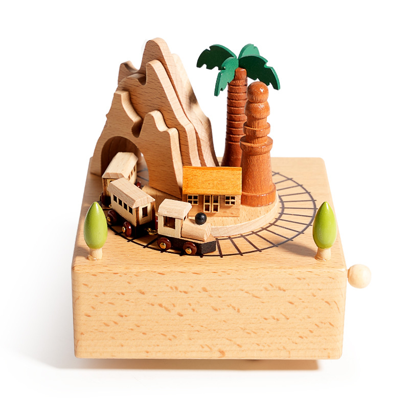 Coconut tree train Music box