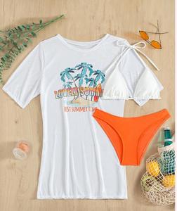 Nuevos Bikinis Deportivos para Niñas, <span class=keywords><strong>Camiseta</strong></span> de Verano con <span class=keywords><strong>Protección</strong></span> <span class=keywords><strong>Solar</strong></span>, Conjunto de Bikini de 3 Piezas, Traje de <span class=keywords><strong>Baño</strong></span> Sexy - Product Image 5