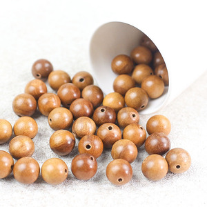 Perles rondes en bois de jujube de 8 mm, perles polies dispersées pour la fabrication de bijoux DIY - Product Image 1