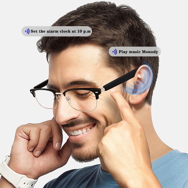 Dropshipping New Audio Blue Light Blocking Glasses Smart Headphone Glasses Wireless Blue Tooth Sunglasses Earphone