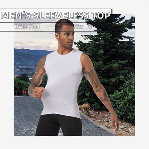Sports Mens Workout <b>Compression</b> Sleeveless Tank <b>Top</b> Gym Shirts Quick Dry Spandex/Polyester - Product Image 2