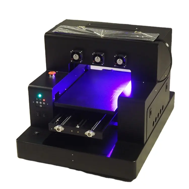 Barniz de efecto automática completa A3UV de superficie impresora; 6 colores A3 A4 tamaño LED UV impresora de cama plana