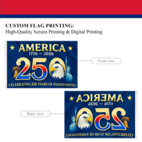 Bannière de célébration du semi-siècle 1776-2026, 250 drapeaux, 3x5 pieds, en polyester résistant à la décoloration, pour la décoration du Memorial Day aux États-Unis