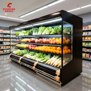 Réfrigérateur multi-étagères <span class=keywords><strong>pour</strong></span> supermarché, <span class=keywords><strong>vitrine</strong></span> réfrigérée à température unique <span class=keywords><strong>pour</strong></span> fruits et légumes, refroidisseur de légumes en plein air - Product Image 1