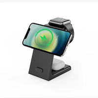 Chargeur sans fil magnétique pliable pour iPhone et montre connectée, sortie 15W PD, matériau PC, entrée 9V/2A, protections SCP OTP/OPV