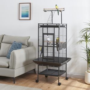 Groothandel Vogelkooi met Speeltuin op het Dak + Wielen |   Grote papegaaienvolière voor thuisgebruik - Product Image 3