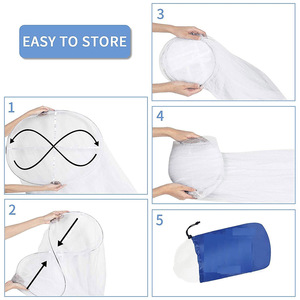 Moustiquaires rondes suspendues en forme de <span class=keywords><strong>cloche</strong></span>, pliables, blanches, 100 % polyester respirant, pour <span class=keywords><strong>lit</strong></span> ou enfant, vente en gros - Product Image 5