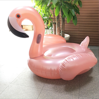 Flamant rose gonflable géant en PVC à chevaucher, or rose, jouet aquatique pour piscine, pour le plaisir